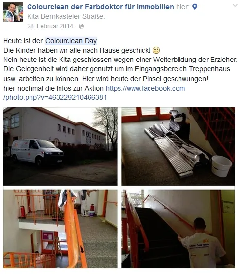 Colour-Clean-Mitarbeiter beim Streichen in einer Berliner Kita